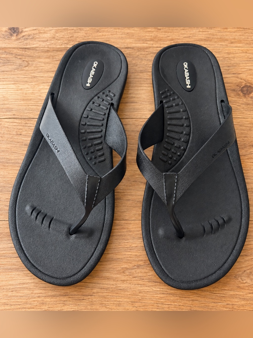 Okabashi Black Comfort Thong Flip Flop Sandals Women’s 8–9 M/L USA Made